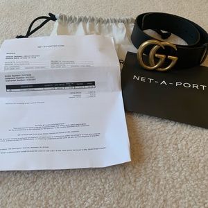 Gucci Leather Belt with Double G Buckle